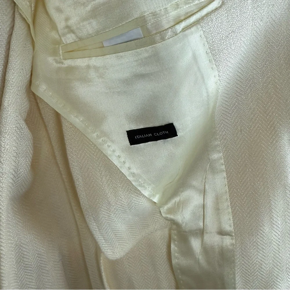 NWT J.Crew $498 Classic Fit Crosby Blazer Linen Twill Herringbone 36S Ivory BM29